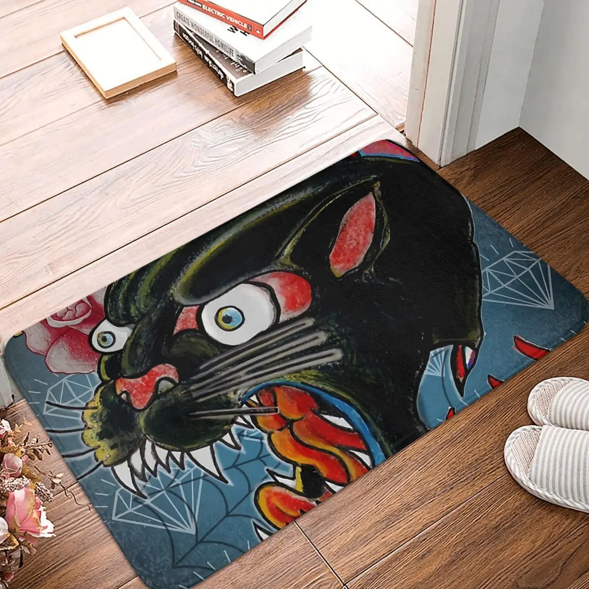 

Tattoos Art Kitchen Non-Slip Carpet Stay Free Old School Style Living Room Mat Welcome Doormat Home Decoration Rug