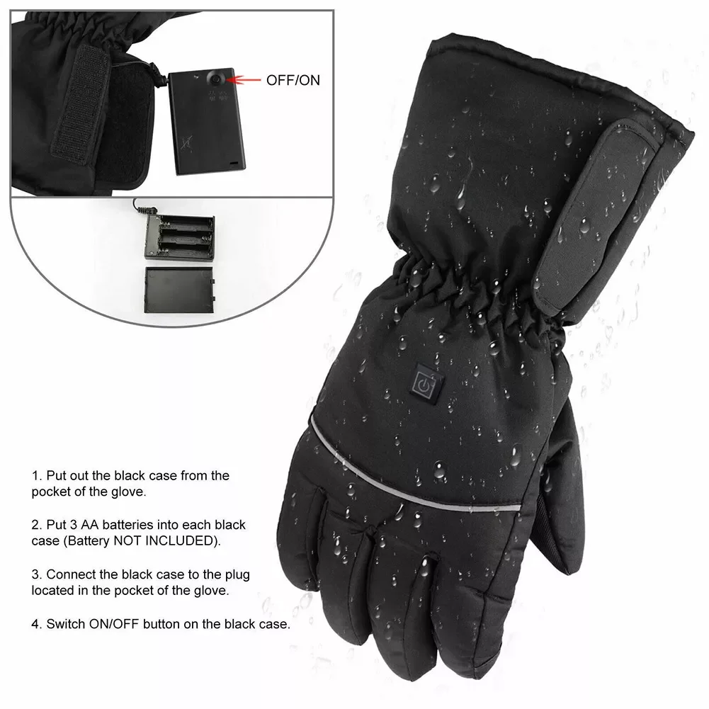 

1 Pair Motorcycle Heated Gloves Electric Heated Five Fingers Gloves Winter Touchscreen Gloves Winter Universal Accessories