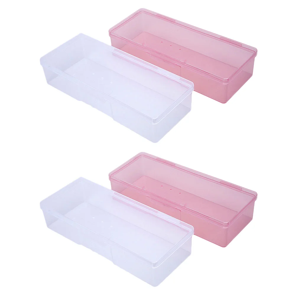 

4pcs Nail Tools Boxes Useful Durable Portable Nail Tools Holder Storage Case Nail Art Container For Ladies