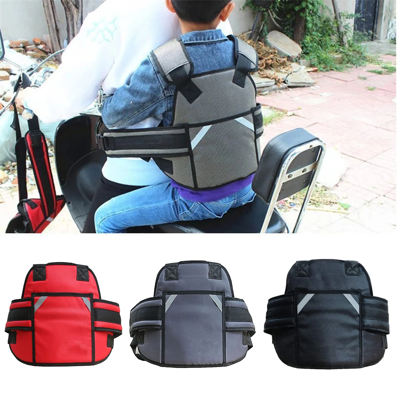 

Kids Motorcycle Safety Belt Breathable Kid Safety Belt For 2-12 Children Multifunctional Adjustable Safety Strap For 2-12