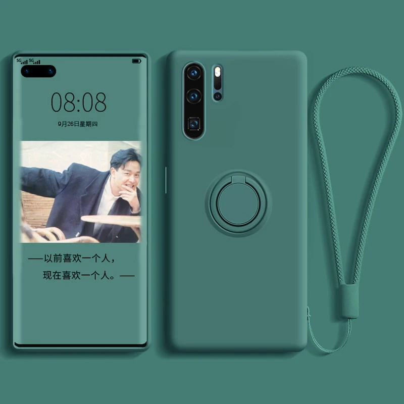 Soft Silicone Case For Huawei P30 P20 P40 Pro Lite Nova 5T Mate Honor 20 P30Pro P30Lite Magnetic Cover With Ring Holder Stand ON