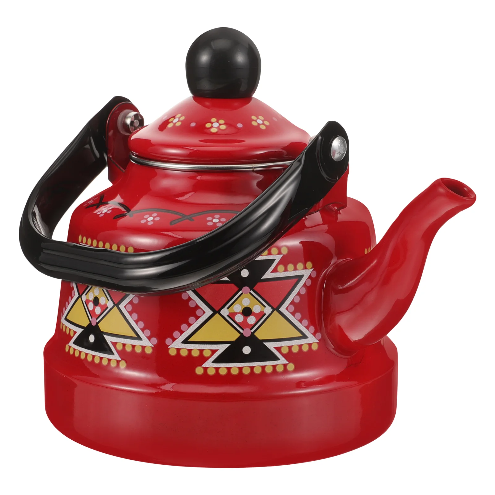 

Ancient Clock Daily Use Water Kettle Handheld Tea Pot Enamel Stovetop Handle Coffee Home Supply
