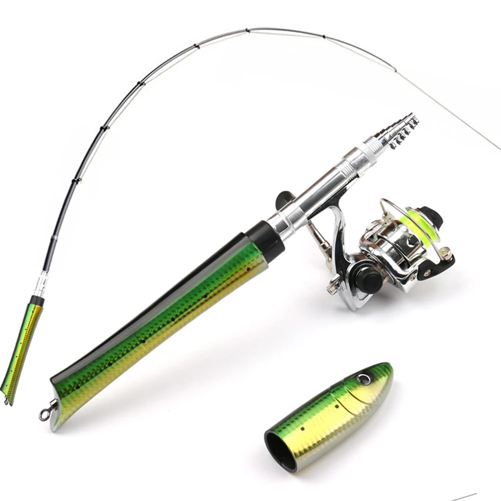 

Reel Line Kits Fishing Rod Fishing Telescopic Rod 1.6m Aluminum Alloy Convenient Fish Shape Lightweight Sturdy