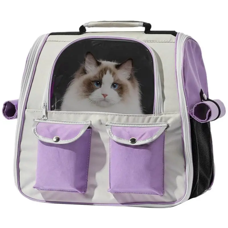 

Pet Carrier Backpack Breathable Oxford Cloth Pet Cat Bag Backpack Portable Multi-Pocket Heavy Duty Small Medium Dogs Cats Pets