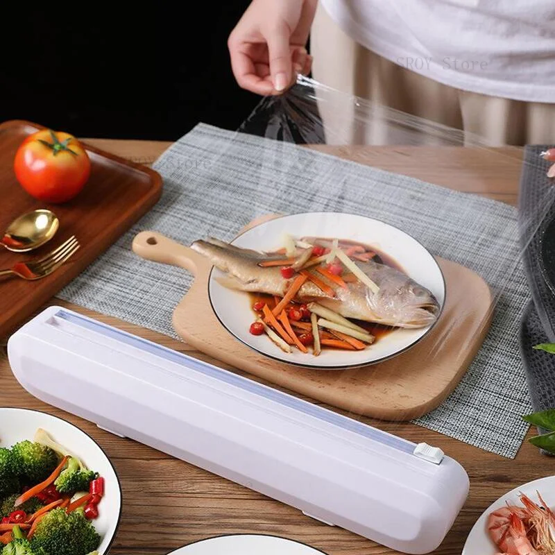 

Fresh-Keeping Film Cutter Food Plastic Cling Wrap Dispensers Film Storage Holder Kitchen Household Kitchen Supplies