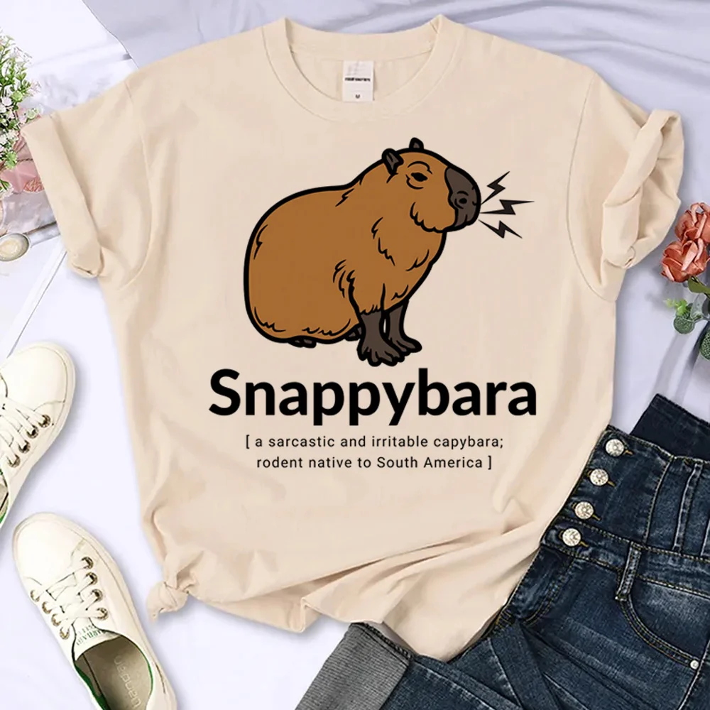 

Capybara Tee women designer tshirt female y2k graphic manga clothing