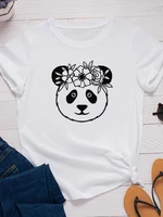 cute panda print women t shirt short sleeve o neck loose women tshirt ladies tee shirt tops clothes camisetas mujer