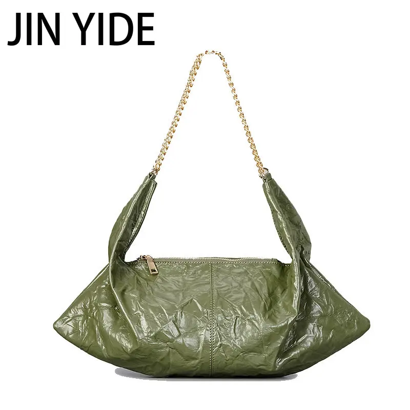 Vintage Chic Hobos Women Shoulder Bags Designer Ruched Soft Pu Leather Handbags Fashion Armpit Bag Casual Large Tote Purses 2023