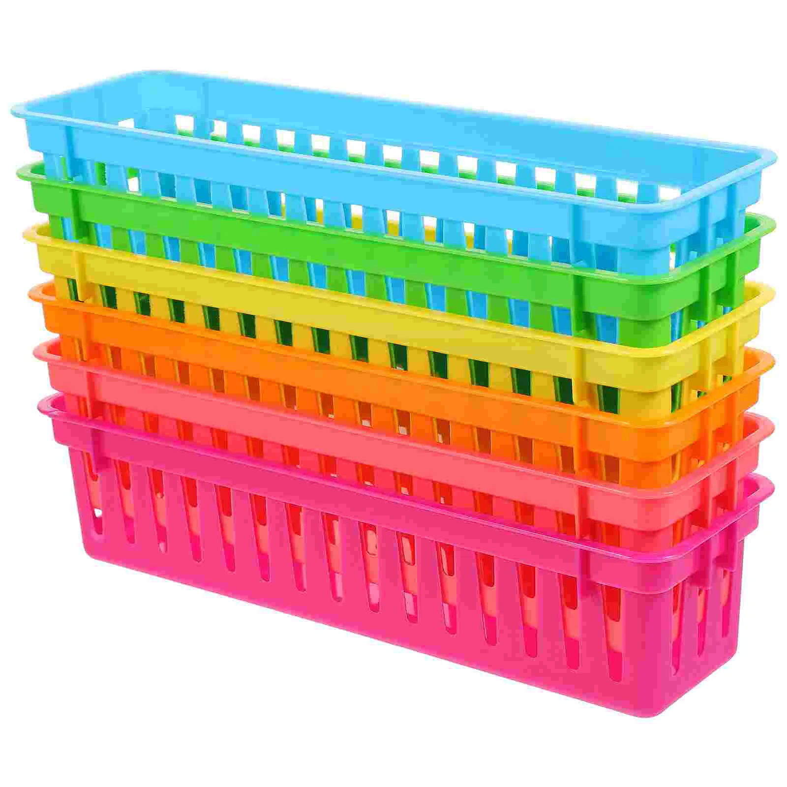 

6 шт., разноцветные пластиковые контейнеры для карандашей