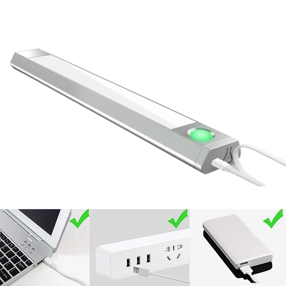 Подсветка для шкафа освещение движение телефон USB перезаряжаемая с 3 цветными