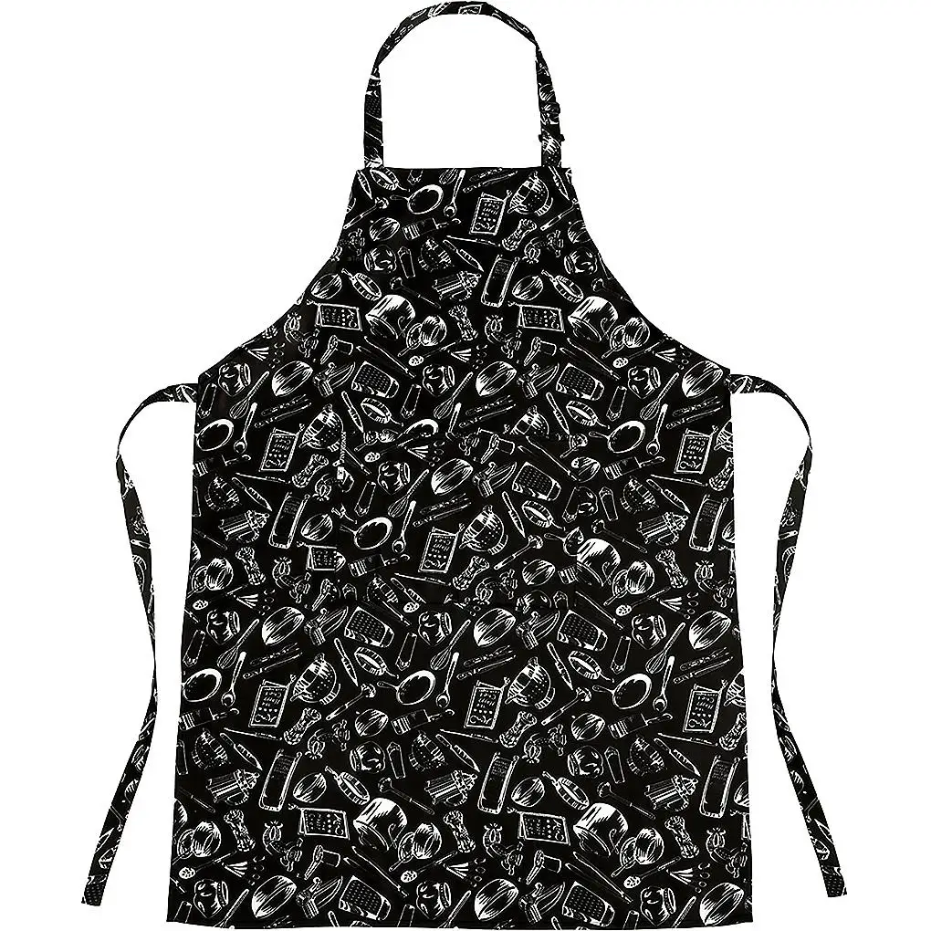 

Kitchen Utensils Patterned Apron Waterproof Adjustable Apron Heat-resisting Aprons Bib with Pockets