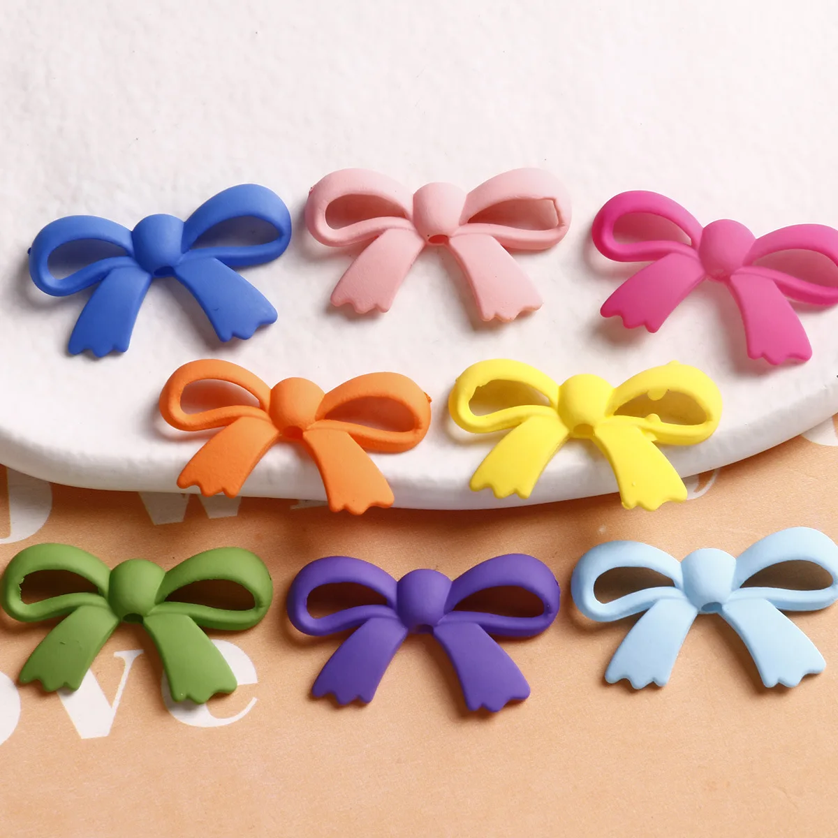 

10 PCS 18x30mm Sweet Acrylic Frosted Bowknot Diy Headdress Earring Bracelet Jewelry Accessories