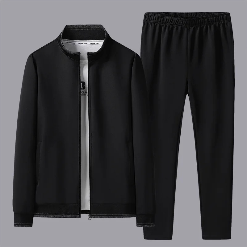 Spring Autumn Solid Tracksuits Men Sporting New Style Men's Set Zipper Jacket + Pants Suit Male Sportswear Sets Man Male Jogger