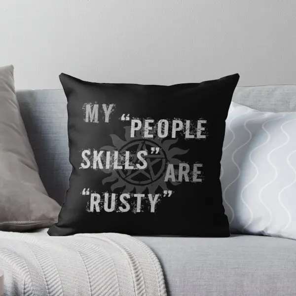 

Supernatural Castiel People Skills T S Printing Throw Pillow Cover Decorative Sofa Throw Car Comfort Bed Pillows not include