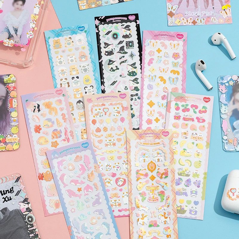 

Sticker Decoration Material Cute Stickers Diy Hand Account Scrapbooking Album Multi-color Stickers Cute Cartoon Waterproof