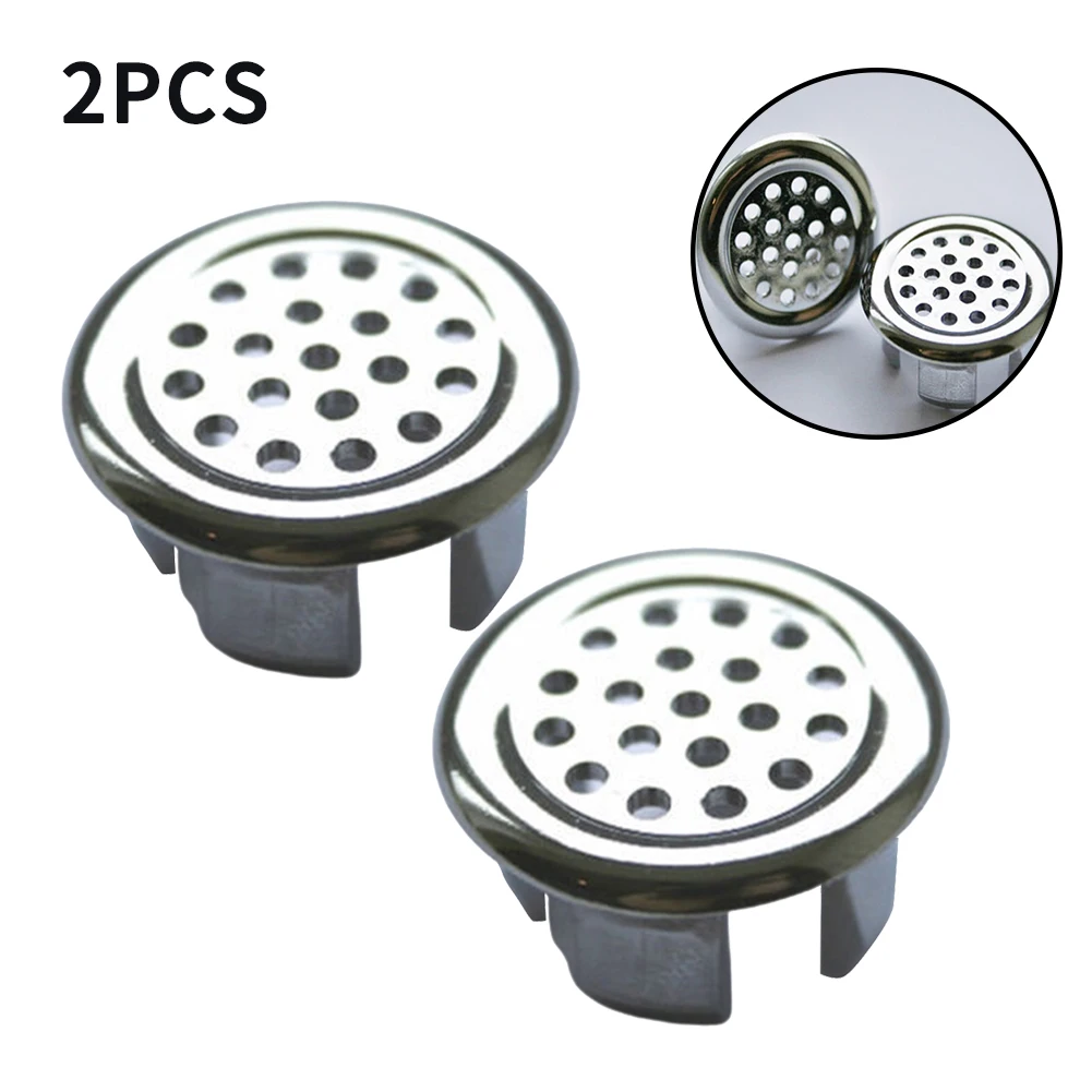 

2pcs Bath Sink Overflow Ring 22-24mm Basin Sink Round Ring Electroplating Plastic Overflow Ring Chrome Hole Cover Cap Accessorie