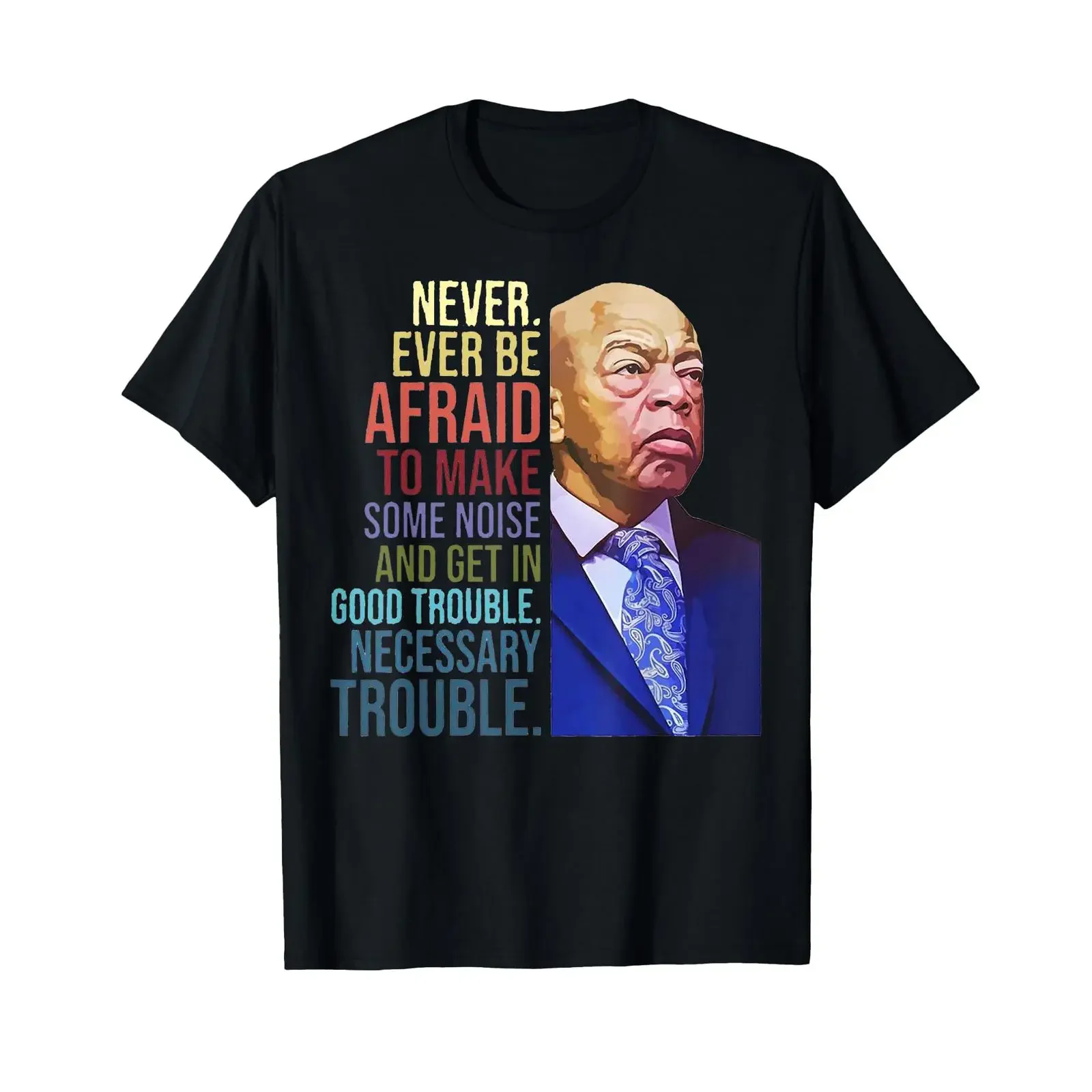 Фото Футболка John Lewis Social Justice в винтажном стиле с эффектом потертости, универсальная, слегка стильная, для уличной моды. №1