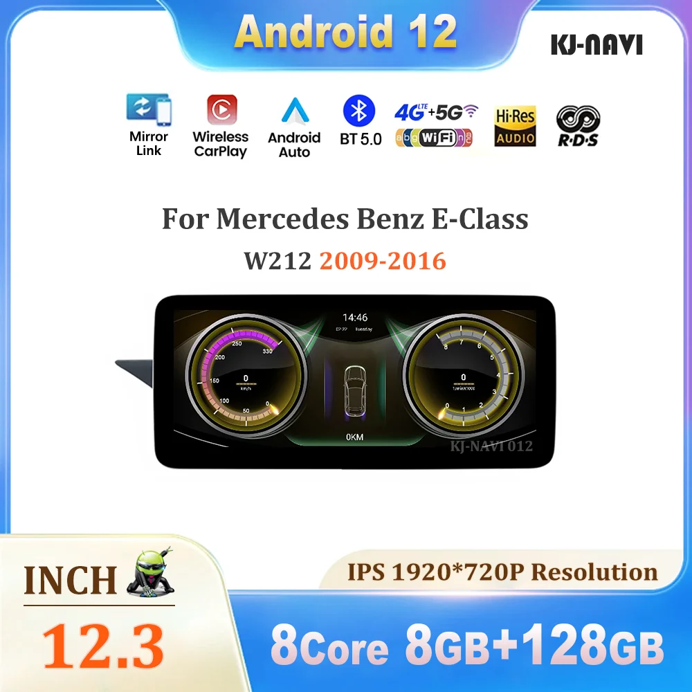 

Car Radio Multimedia Player For Mercedes Benz E-Class W212 2009-2016 Android 12 System IPS Screen BT Navigation GPS Carplay