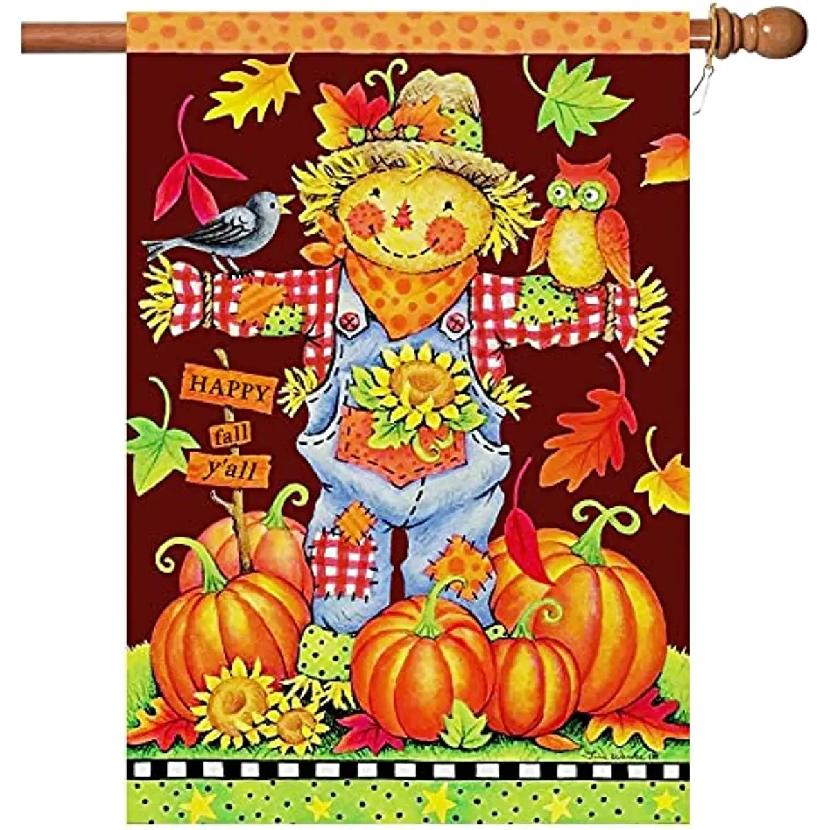 

Fall House Flags Double Sided Autumn Flag Scarecrow Harvest Pumpkin Yard Decorations Happy Fall Garden Flags Fall Yard Flags