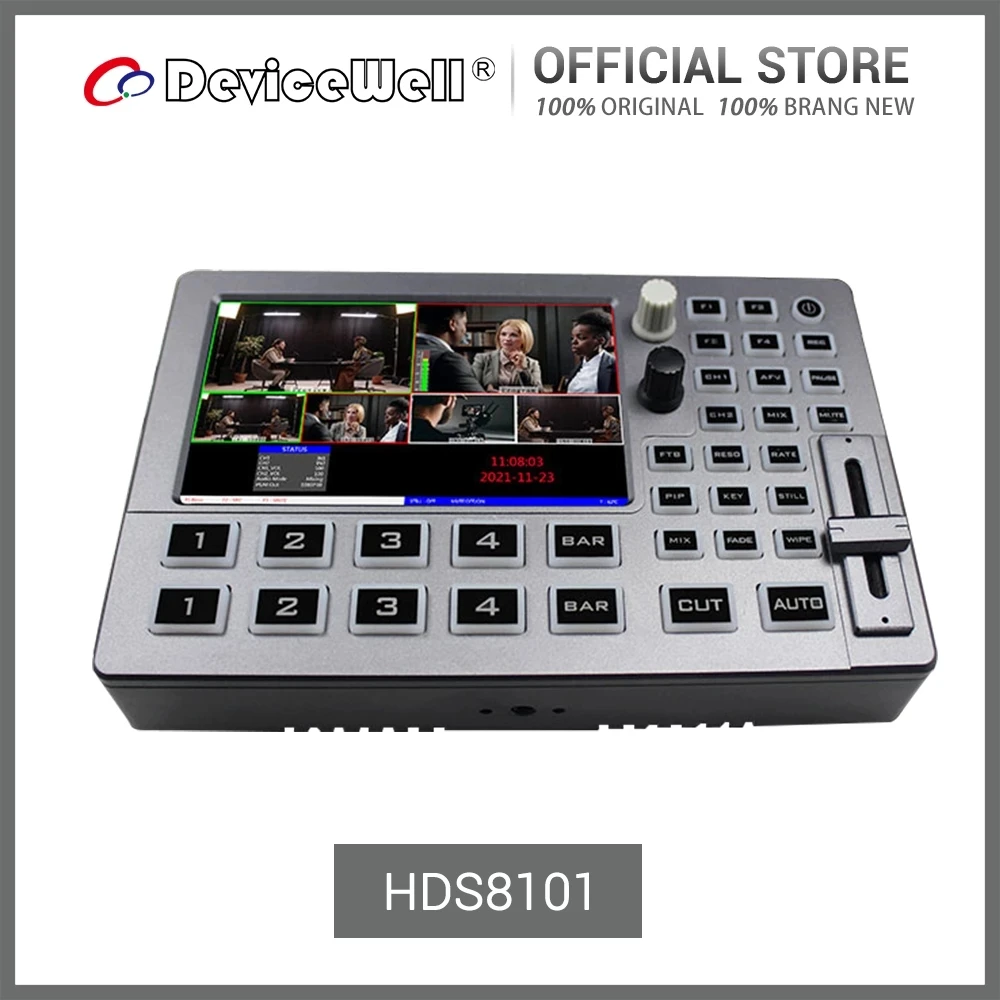 

Переключатель экрана DeviceWell HDS8101, 5-дюймовый ЖК-дисплей Full-HD, 4 канала, кнопки. Восстановление реальных кадров высокой четкости,