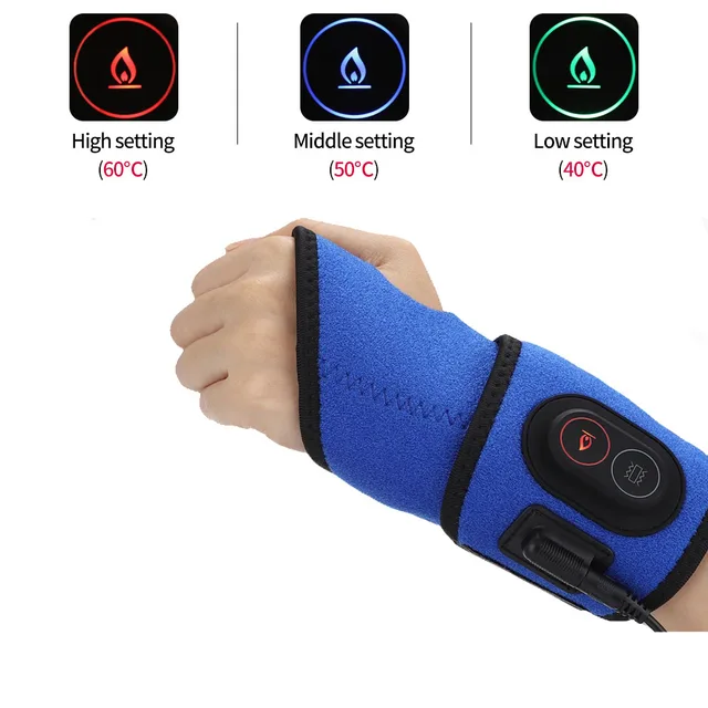 Electric Heating Vibrate Wrist Band With Wormwood Bag Fitness Wrister Joint Care Hand Wrist Protection Heating Bracer Heath Care 1