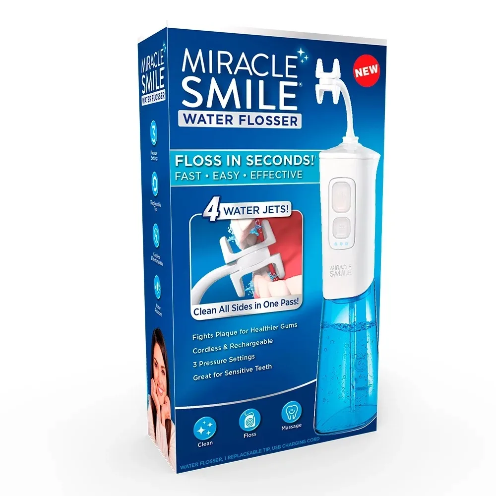 

Miracle Smile Water Flosser, Portable Dental Rechargeable Water Flosser, Easy Refill Water Tank