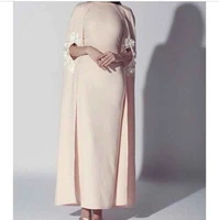 dubai saudi arabia custom made 2016 high neck floor length appliques straight muslim evening dress robe de soiree