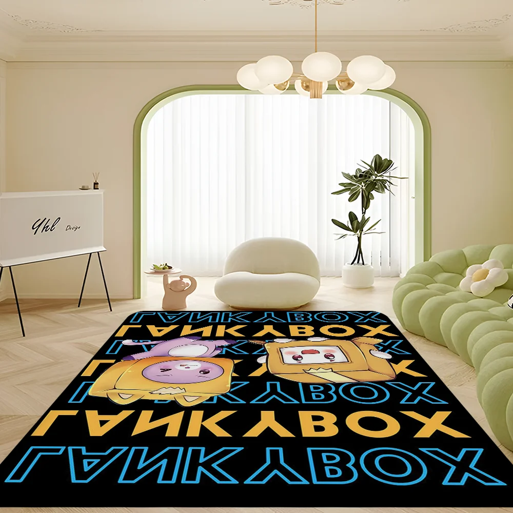 Cute Lankybox Happy Foxy Boxy And Rocky Long Rugs Cheaper Anti-slip Modern Living Room Balcony Printed Bedside Area