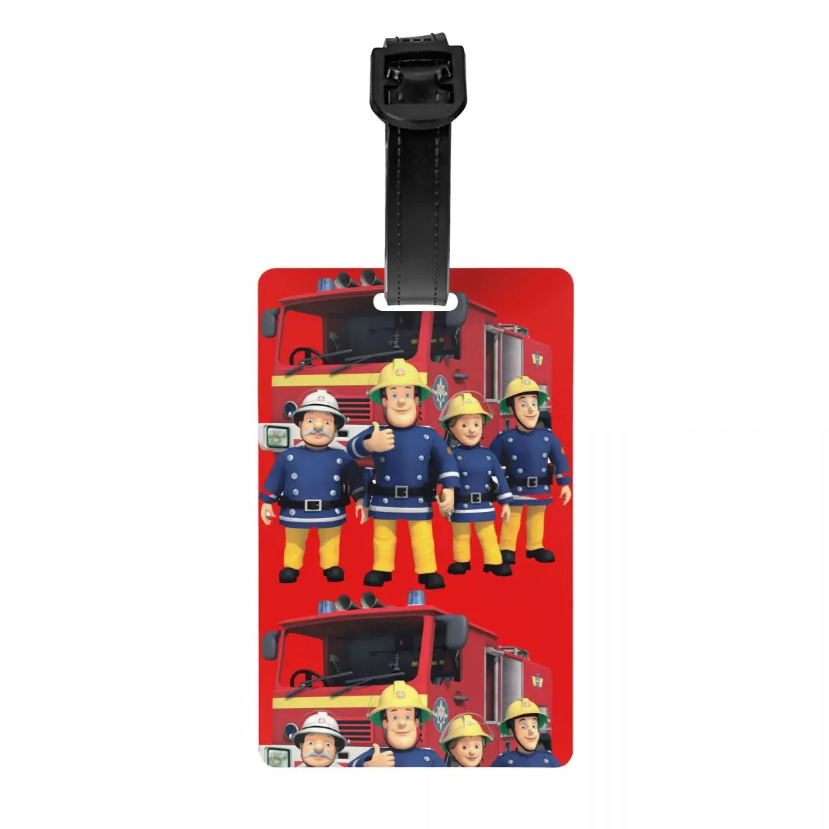 Tag Cartoon Firefighter Suitcase Baggage Privacy Cover Id Label