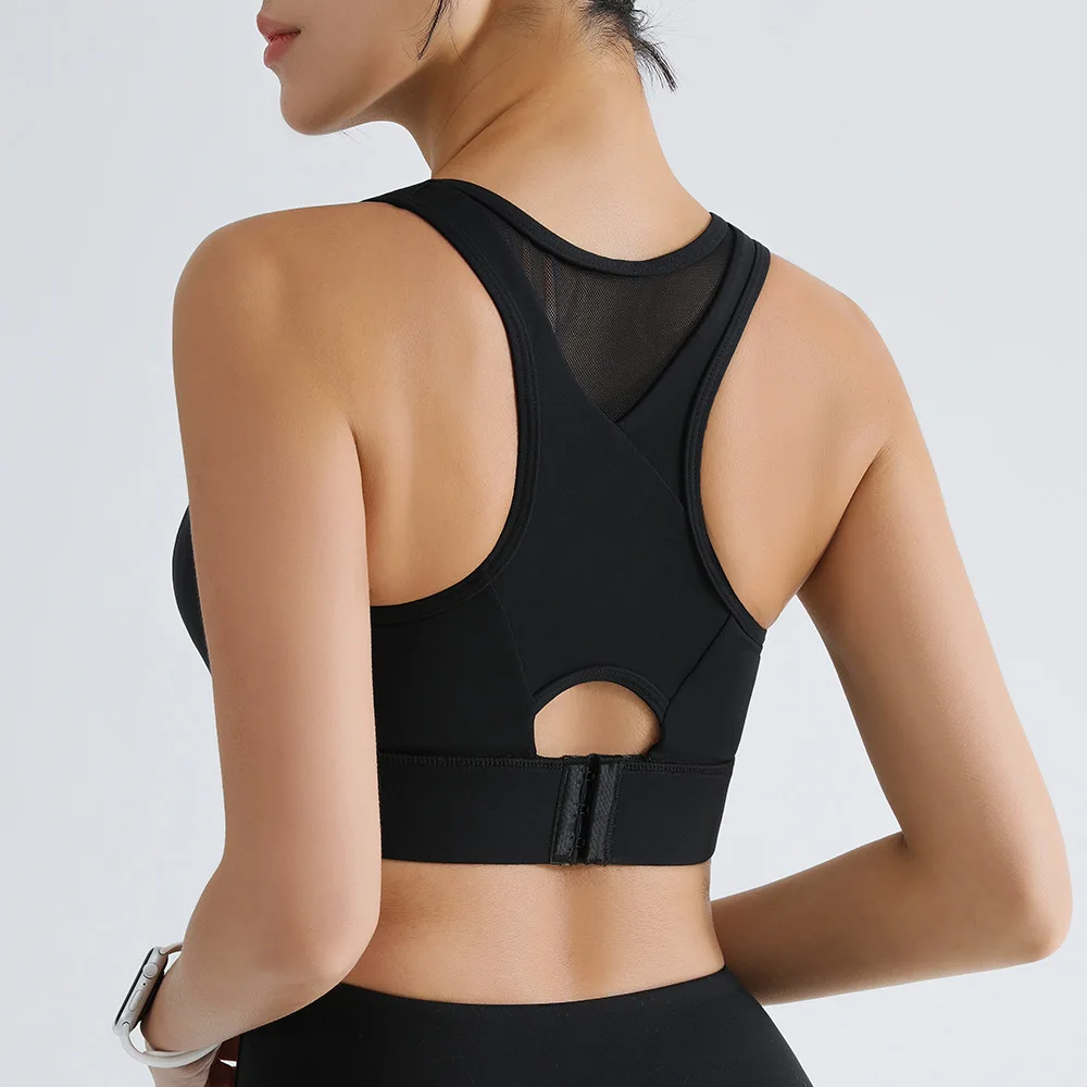 Sports Bra for Women Gym Nylon Top Women Bra High Strength Shockproof Fitness Running Underwear Mesh Sexy Yoga Bra 4 Colors