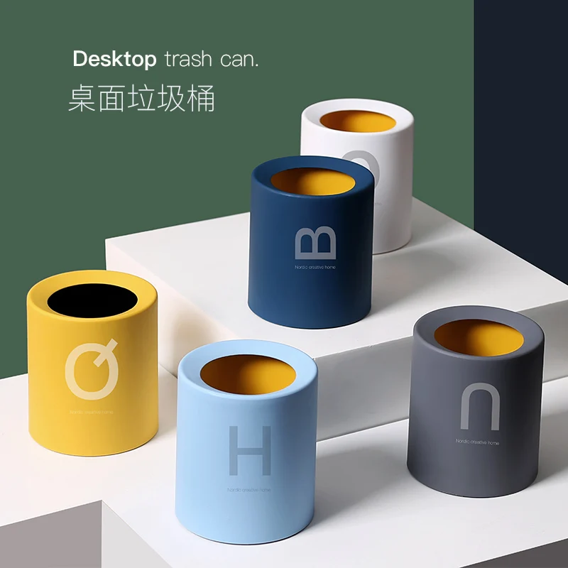 

Nice Desktop Mini Trash Can Household Daily Necessities Room Table Desk Cute Simple Small Bedroom Bedside Coffee Table