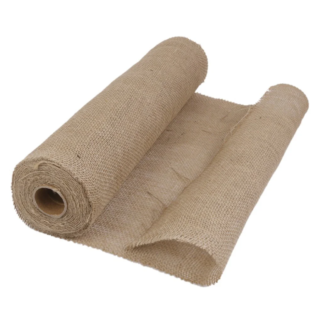 

Burlap Jute Table Runner Vintage Rustic Hessian Table Cover Wedding House Decor 10m Natural