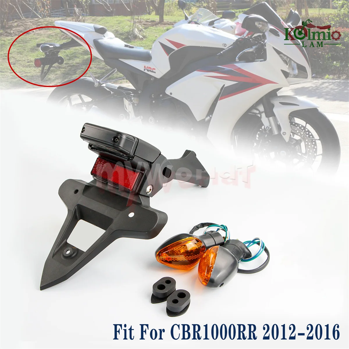 Fit For Honda CBR1000RR 2012 - 2016 Motorcycle Rear Tire Fender License Number Plate Light Frame Holder Bracket Turn Signal