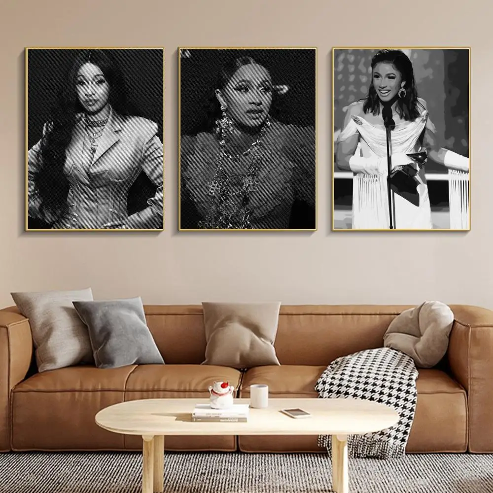 C-cardi B Music Stars Альбом Ретро Печать Плакат Высококачественная Водонепроницаемая