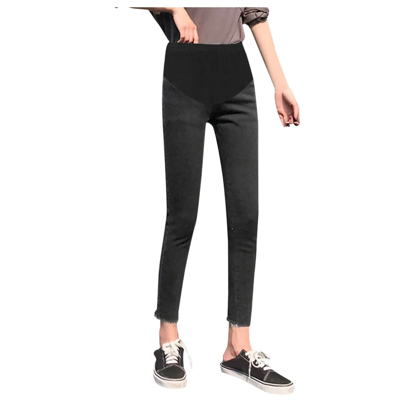 

Women's Fashionable High Waisted Bellies For Pregnant Comfortable Leggings Pants Trousers Chub Rub Garter