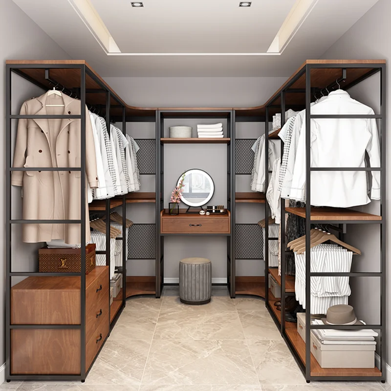 

Space Saving Library Clothes Standing Wardrobe Bedroom Clothes Hanger Mobile Percheros Pared Furniture Nordic Hall LQQ200YH