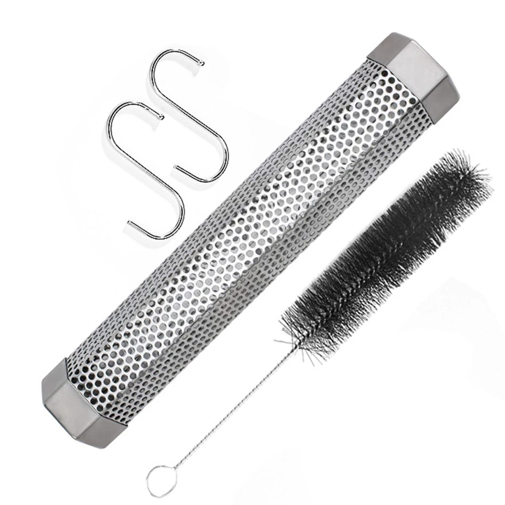 

BBQ Smoking Tube Kit Hexagonal BBQ Wood Pellet Tube Smoker Portable Barbecue Smoke Generator Cleaning Brush Set Home BBQ Tool