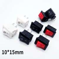 10pcs push button switch spst 10x15mm snap in onoff power rocker switch 2 pin3 pin 2 position 3a 250v ac kcd11 black red white