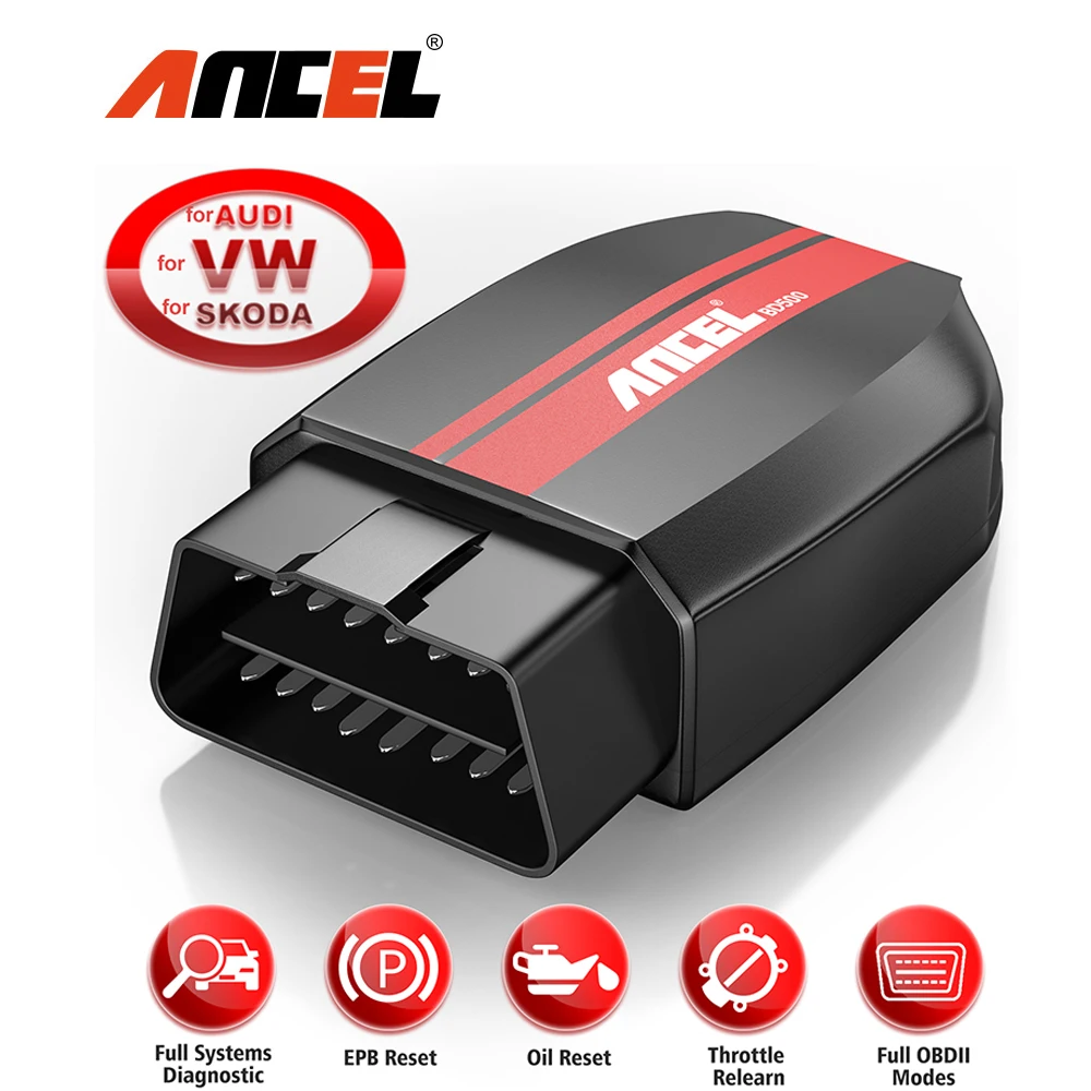 

ANCEL BD500 Bluetooth OBD2 Car Diagnostic Tools All System Oil EPB ETC Reset BAT Test for VW Audi Skoda OBD2 Automotive Scanner