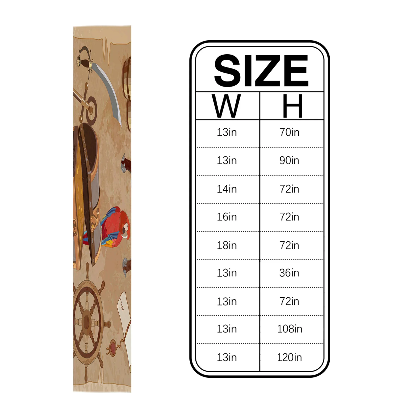 Настольная дорожка с пиратским попугаем и сокровищами флагом Скатерть для