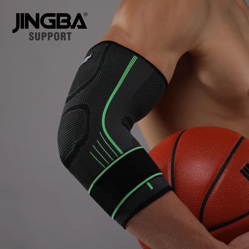 

JINGBA SUPPORT 1PCS Compression Elastic Nylon Basketball Elbow Brace Support Protector Volleyball Bandage Elbow Pads Dropshippin
