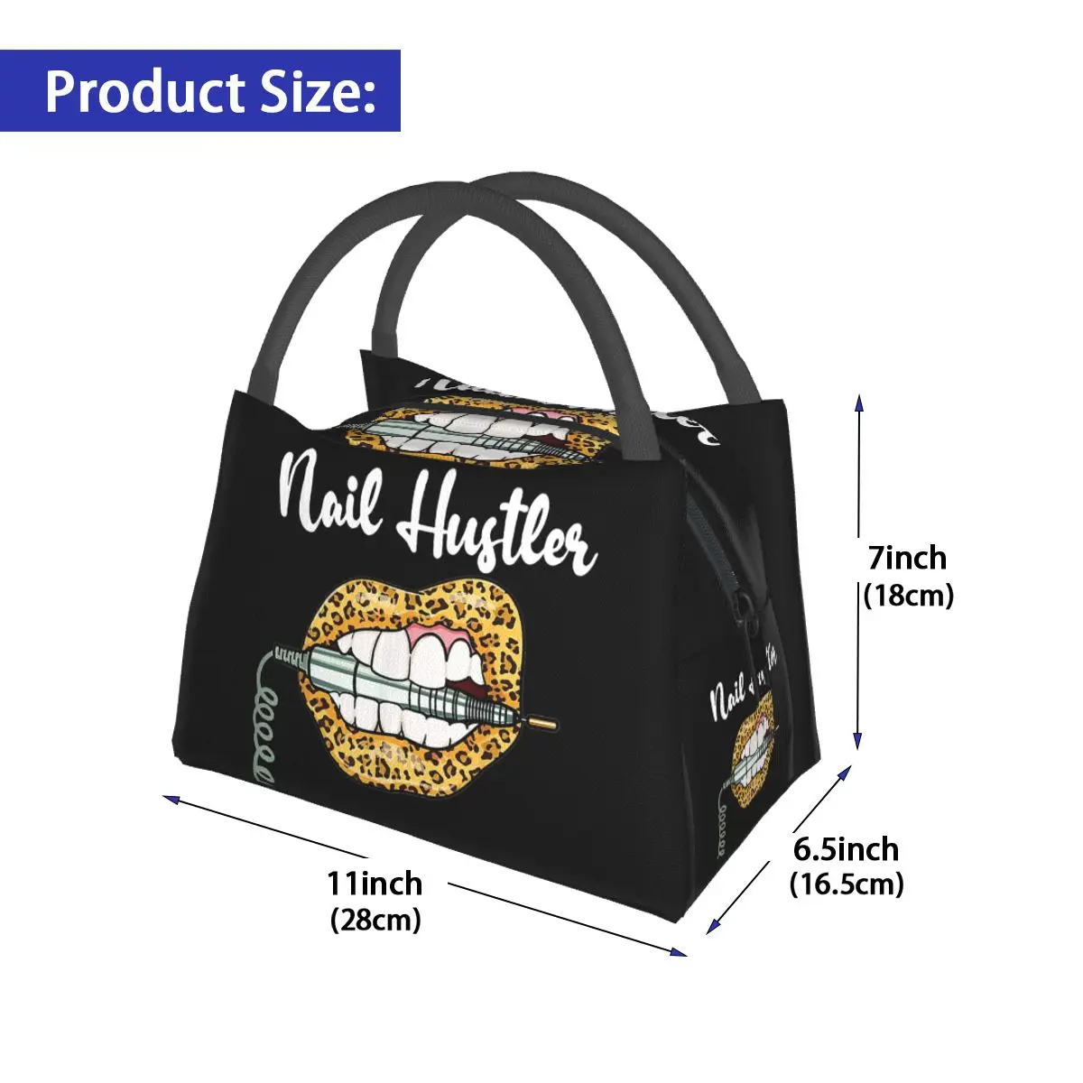 Женский Ланч-бокс с леопардовыми губами и мастером для маникюра