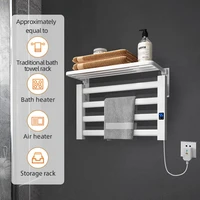 intelligent electric heated towel rack bathroom equipment aluminum anti leakage dryer shelf temperature time control smart home