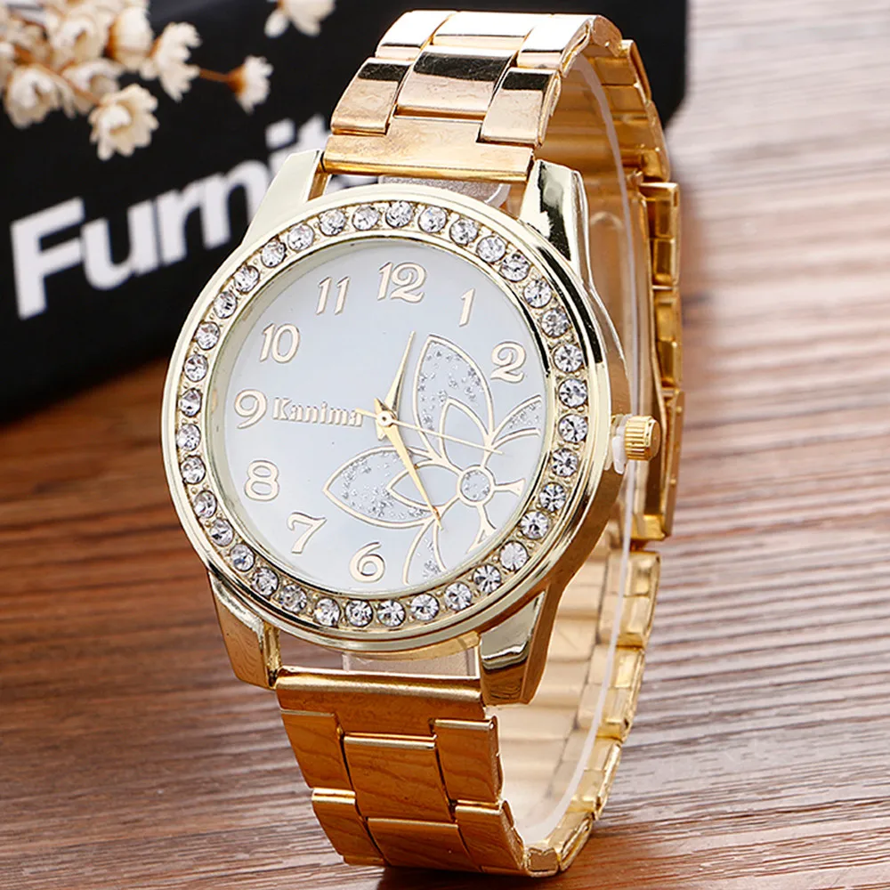 

A1447 Luxury Diamond Stainless Steel Sport Quartz Wrist Hour Dial Watch Clock Drop Shipping Relogio Feminino