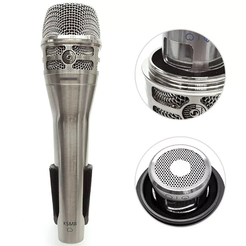 

Dynamic Handheld Microphone for SHURE KSM8 Karaoke Wired Microphone With Clip High Quality Stereo Studio Mic