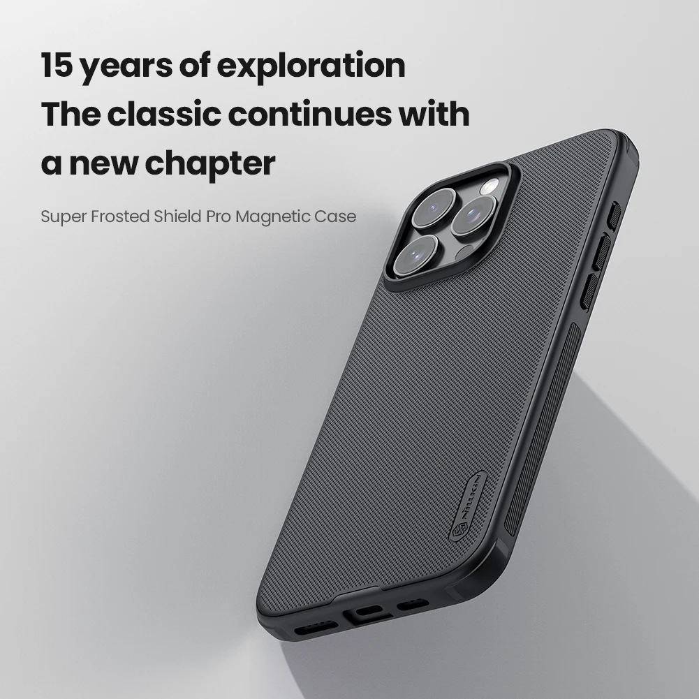 Фото Магнитный чехол NILLKIN для iPhone 16 15 Pro Max с матовой рамкой из TPU, ударопрочный, с защитой камеры и приподнятыми краями, модель CA4002 №5