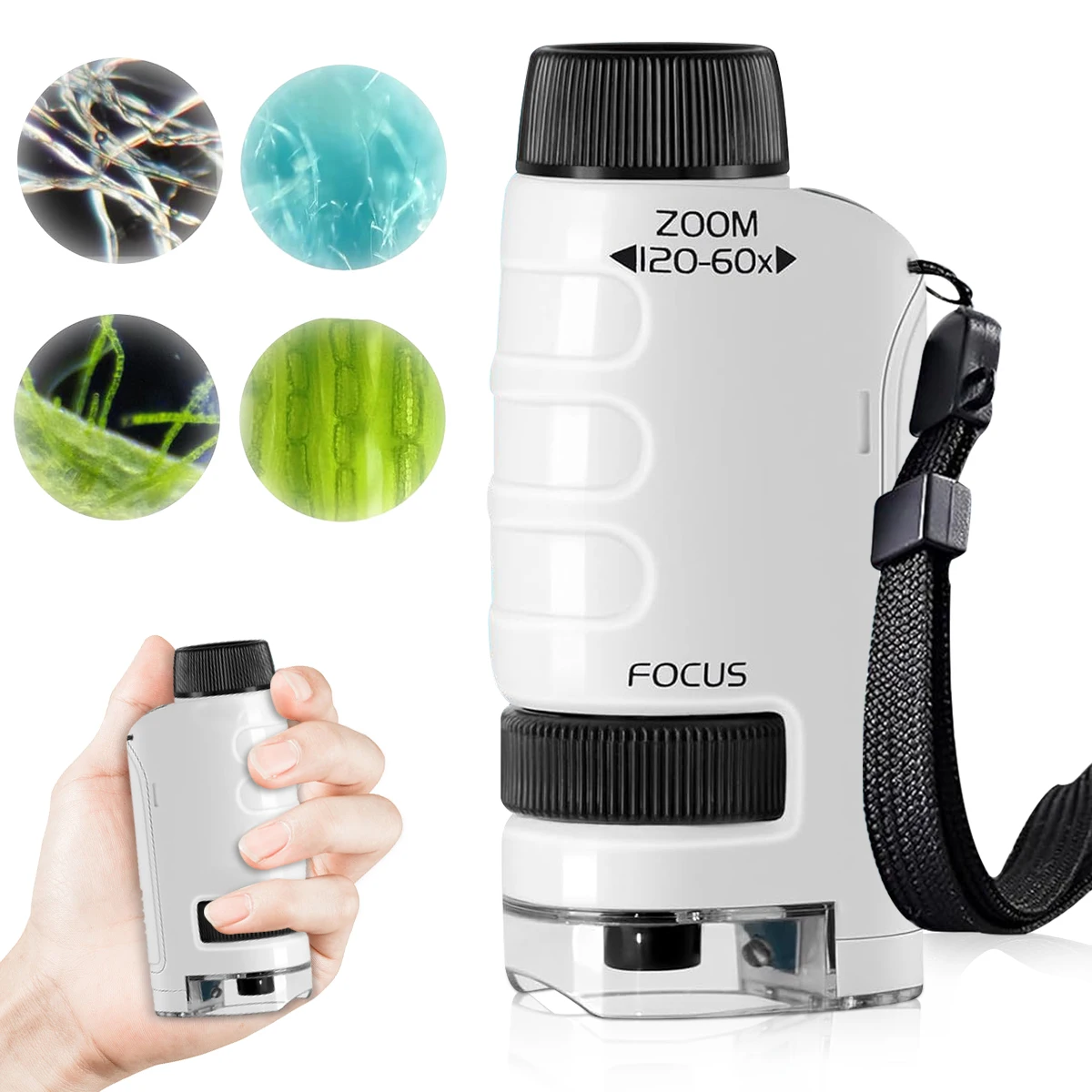 Ручной Микроскоп Со Светодиодной Подсветкой 60X-120X Лабораторная Лампа Для Детей