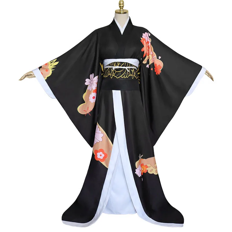

Anime Demon Slayer Kimetsu No Yaiba Kibutsuji Muzan Cosplay Costumes Kimono Dress Halloween Costumes for Women Clothing Suit Wig