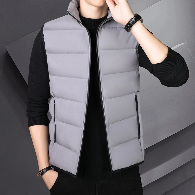 Men's down silk cotton jacket Jacket Vest autumn winter new sports fashion brand high-quality windproof warm casual thick vest