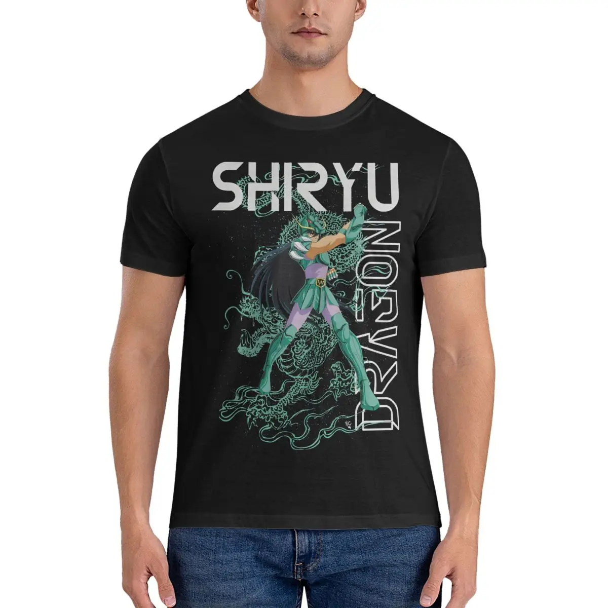 Футболка мужская с коротким рукавом и круглым вырезом из чистого хлопка